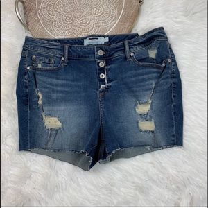 Torrid Medium Wash Denim Jean Short Distressed 59